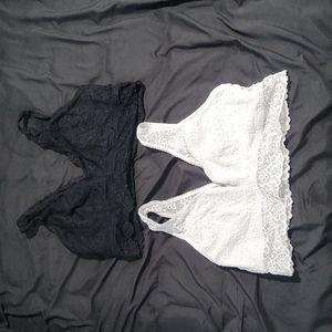 SO xxl bralettes white black no wire sports bra lace lot bundle